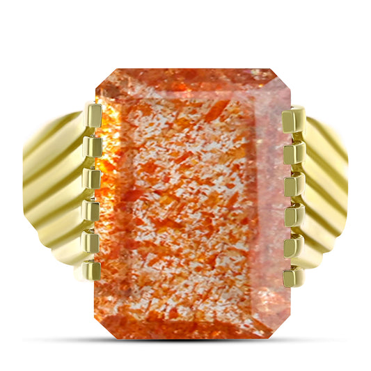 Inel din Argint 925 Placat cu Aur ( 5.94 grame ) cu Piatra Soarelui Oregon 10.88 Carate