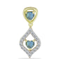 Pandantiv din Argint 925 Placat cu Aur ( 1.08 grame ) cu Labradorit și Topaz Alb 0.78 Carate