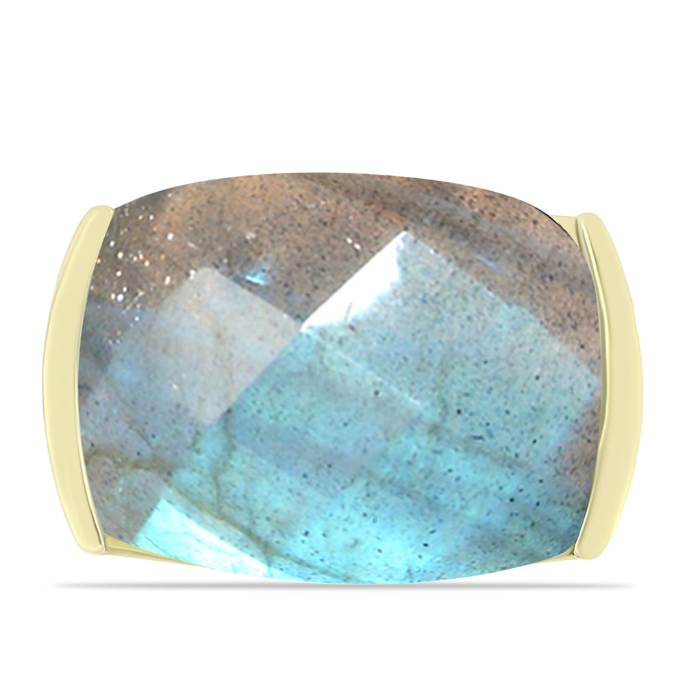 Inel din Argint 925 Placat cu Aur ( 5.96 grame ) cu Labradorit 12.24 Carate 1 