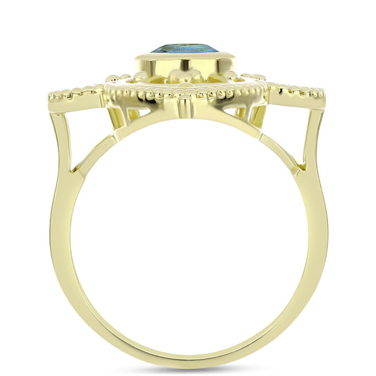 Inel din Argint 925 Placat cu Aur ( 5.02 grame ) cu Labradorit 1.15 Carate