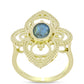 Inel din Argint 925 Placat cu Aur ( 5.02 grame ) cu Labradorit 1.15 Carate