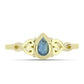 Inel din Argint 925 Placat cu Aur ( 1.76 grame ) cu Labradorit 0.2 Carate