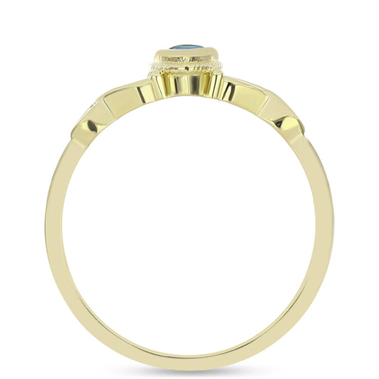 Inel din Argint 925 Placat cu Aur ( 1.76 grame ) cu Labradorit 0.2 Carate