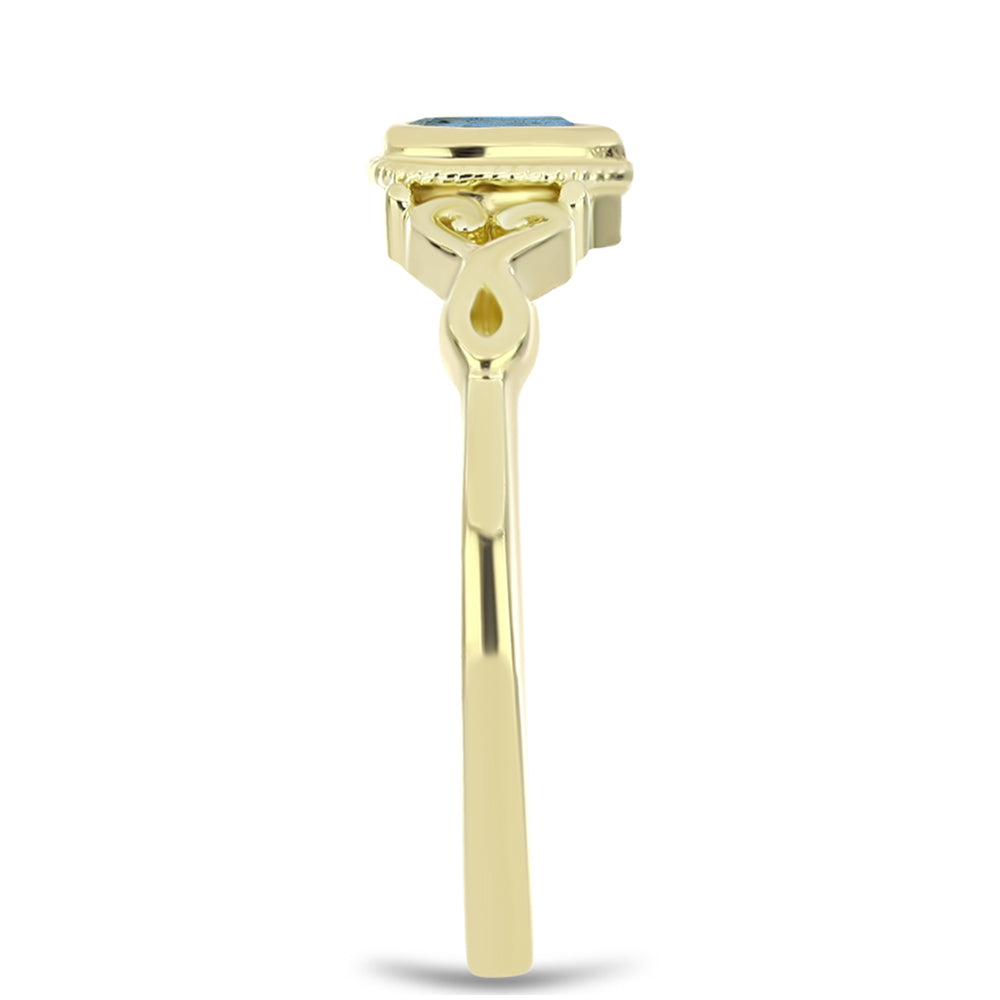 Inel din Argint 925 Placat cu Aur ( 1.76 grame ) cu Labradorit 0.2 Carate