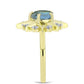 Inel din Argint 925 Placat cu Aur ( 4.08 grame ) cu Labradorit și Topaz Alb 1.57 Carate