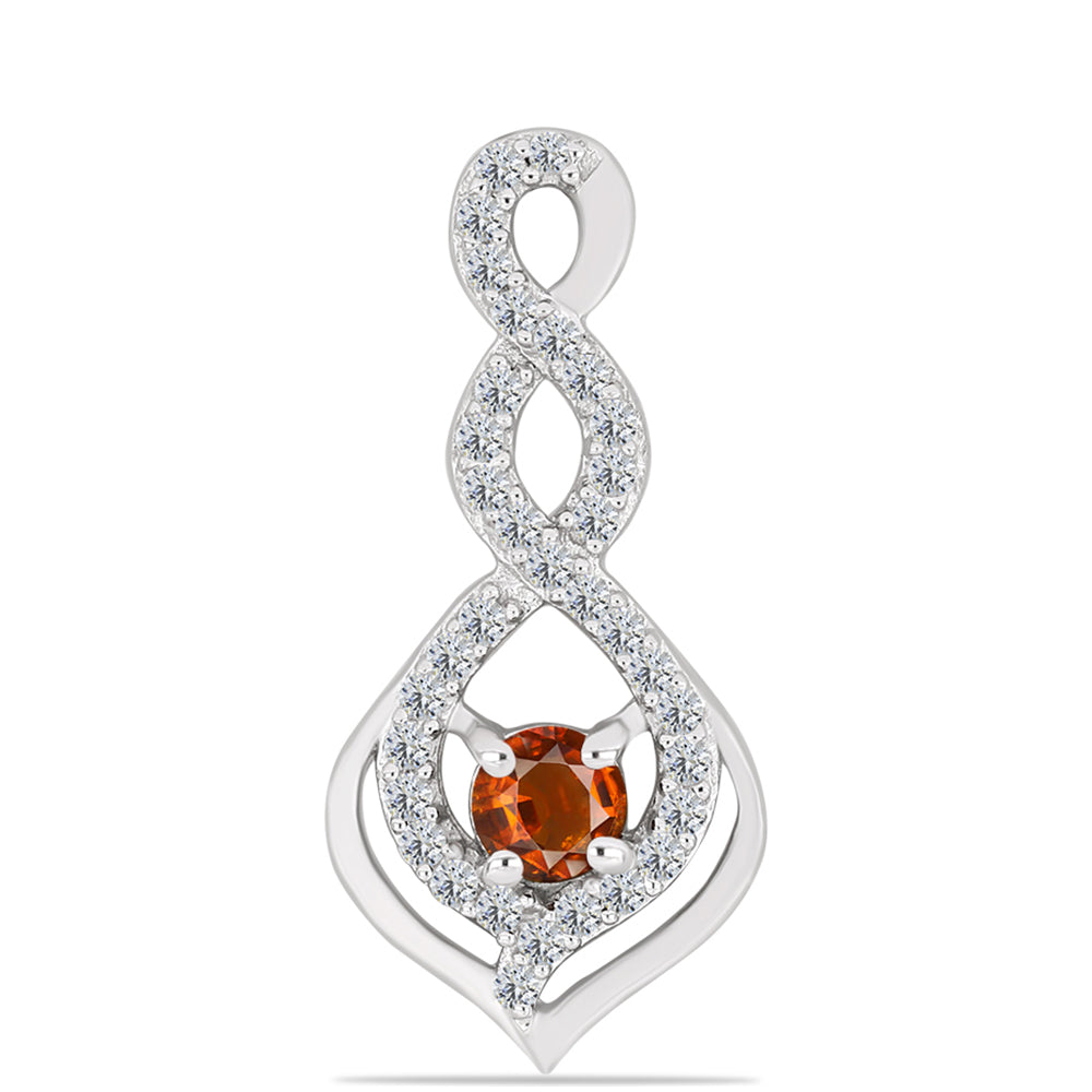 Pandantiv din Argint 925 ( 1.6 grame ) cu Citrin Madeira și Topaz Alb 0.48 Carate 1 