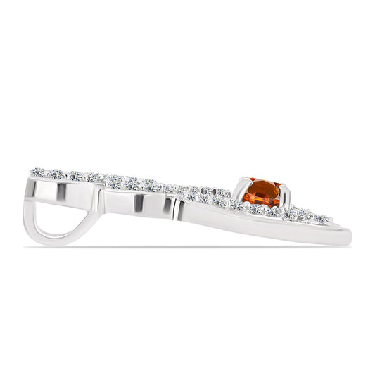 Pandantiv din Argint 925 ( 1.6 grame ) cu Citrin Madeira și Topaz Alb 0.48 Carate