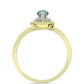 Inel din Argint 925 Placat cu Aur ( 2.65 grame ) cu Labradorit și Topaz Alb 0.64 Carate