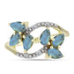 Inel din Argint 925 Placat cu Aur ( 2.95 grame ) cu Labradorit și Topaz Alb 1.26 Carate