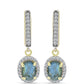 Cercei din Argint 925 Placat cu Aur ( 3.19 grame ) cu Labradorit și Topaz Alb 2.05 Carate