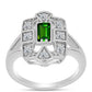 Inel din Argint 925 ( 4.2 grame ) cu Cromdiopsid și Topaz Alb 0.69 Carate