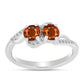 Inel din Argint 925 ( 2.54 grame ) cu Citrin Madeira și Topaz Alb 0.99 Carate