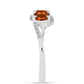 Inel din Argint 925 ( 2.54 grame ) cu Citrin Madeira și Topaz Alb 0.99 Carate