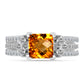 Inel din Argint 925 ( 5.89 grame ) cu Citrin Madeira și Topaz Alb 2.89 Carate