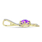 Pandantiv din Argint 925 Placat cu Aur ( 2.3 grame ) cu Agat Violet și Topaz Alb 1.51 Carate