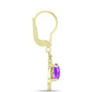 Cercei din Argint 925 Placat cu Aur ( 3.61 grame ) cu Agat Violet 2.49 Carate
