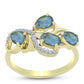 Inel din Argint 925 Placat cu Aur ( 2.72 grame ) cu Labradorit 1.76 Carate