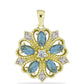 Pandantiv din Argint 925 Placat cu Aur ( 2.69 grame ) cu Labradorit și Topaz Alb 1.51 Carate