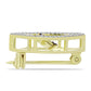 Broşă din Argint 925 Placat cu Aur ( 1.69 grame ) cu Diamant Albastru și Topaz Alb 0.22 Carate