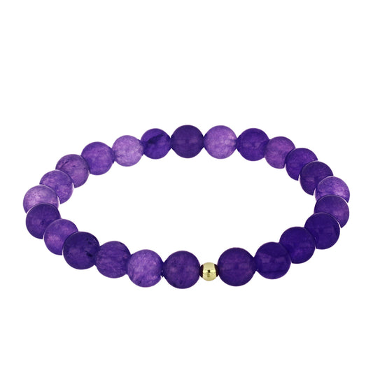 Brățară din Argint 925 Placat cu Aur ( 0.11 grame ) cu Agat Violet 88.4 Carate