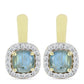 Cercei din Argint 925 Placat cu Aur ( 2.97 grame ) cu Labradorit și Topaz Alb 1.39 Carate