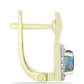 Cercei din Argint 925 Placat cu Aur ( 2.97 grame ) cu Labradorit și Topaz Alb 1.39 Carate