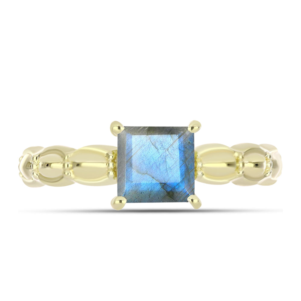 Inel din Argint 925 Placat cu Aur ( 2.44 grame ) cu Labradorit 0.99 Carate 1 