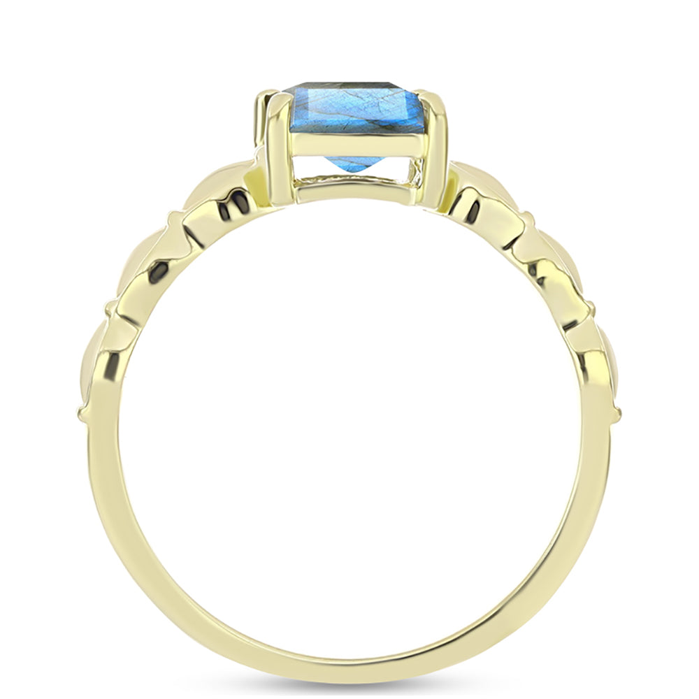 Inel din Argint 925 Placat cu Aur ( 2.44 grame ) cu Labradorit 0.99 Carate