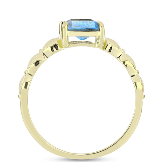 Inel din Argint 925 Placat cu Aur ( 2.44 grame ) cu Labradorit 0.99 Carate