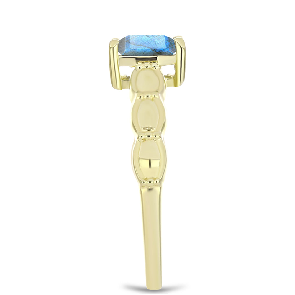 Inel din Argint 925 Placat cu Aur ( 2.44 grame ) cu Labradorit 0.99 Carate 4 