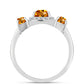Inel din Argint 925 ( 2.7 grame ) cu Citrin Madeira și Topaz Alb 1.61 Carate
