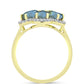 Inel din Argint 925 Placat cu Aur ( 3.35 grame ) cu Labradorit și Topaz Alb 2.9 Carate