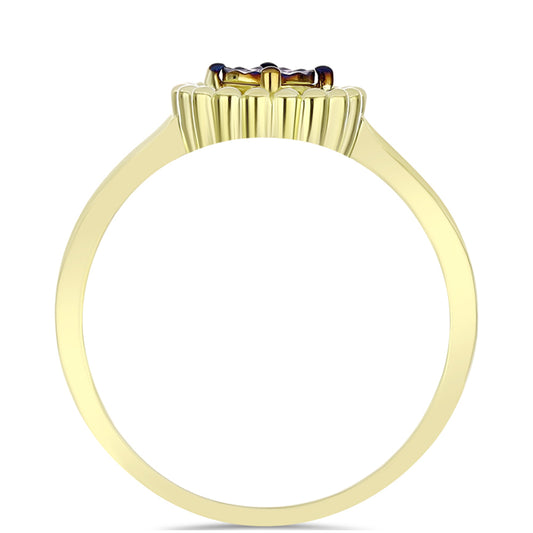 Inel din Argint 925 Placat cu Aur ( 2.49 grame ) cu Diamant Albastru 0.01 Carate