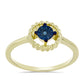 Inel din Argint 925 Placat cu Aur ( 2.49 grame ) cu Diamant Albastru 0.01 Carate