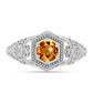 Inel din Argint 925 ( 3.09 grame ) cu Citrin Madeira și Topaz Alb 0.86 Carate