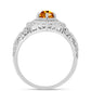 Inel din Argint 925 ( 3.09 grame ) cu Citrin Madeira și Topaz Alb 0.86 Carate