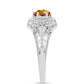 Inel din Argint 925 ( 3.09 grame ) cu Citrin Madeira și Topaz Alb 0.86 Carate
