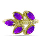 Inel din Argint 925 Placat cu Aur ( 3.37 grame ) cu Agat Violet 1.1 Carate