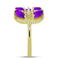 Inel din Argint 925 Placat cu Aur ( 3.37 grame ) cu Agat Violet 1.1 Carate