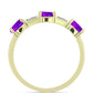 Inel din Argint 925 Placat cu Aur ( 1.92 grame ) cu Agat Violet și Topaz Alb 0.74 Carate