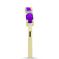 Inel din Argint 925 Placat cu Aur ( 1.92 grame ) cu Agat Violet și Topaz Alb 0.74 Carate