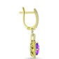 Cercei din Argint 925 Placat cu Aur ( 4.66 grame ) cu Agat Violet și Topaz Alb 2.37 Carate