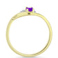 Inel din Argint 925 Placat cu Aur ( 1.86 grame ) cu Agat Violet și Topaz Alb 0.28 Carate