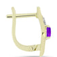 Cercei din Argint 925 Placat cu Aur ( 3.17 grame ) cu Agat Violet și Topaz Alb 0.38 Carate