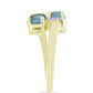 Inel din Argint 925 Placat cu Aur ( 3.01 grame ) cu Labradorit și Topaz Alb 1.7 Carate