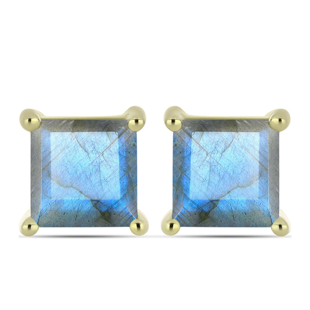 Cercei din Argint 925 Placat cu Aur ( 1.53 grame ) cu Labradorit 1.98 Carate