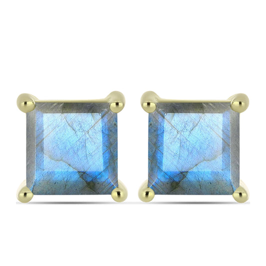 Cercei din Argint 925 Placat cu Aur ( 1.53 grame ) cu Labradorit 1.98 Carate