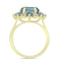 Inel din Argint 925 Placat cu Aur ( 4.03 grame ) cu Labradorit și Topaz Alb 4.72 Carate
