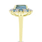 Inel din Argint 925 Placat cu Aur ( 4.03 grame ) cu Labradorit și Topaz Alb 4.72 Carate