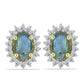 Cercei din Argint 925 Placat cu Aur ( 2 grame ) cu Labradorit și Topaz Alb 1.17 Carate